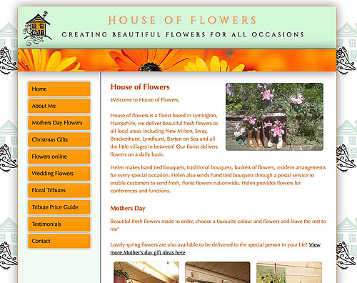 Website Design Lymington - Helens House of Flowers